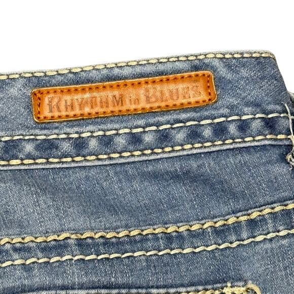 Rhythm in Blues Embroidered Pockets Stretch Blue Jeans Size 14 Reg‎ *(36x29)* - Picture 10 of 13